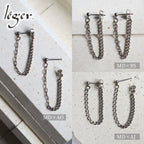 純チタン ピアス ポスト チェーン コネクト キャッチ 両耳 PPC002pair