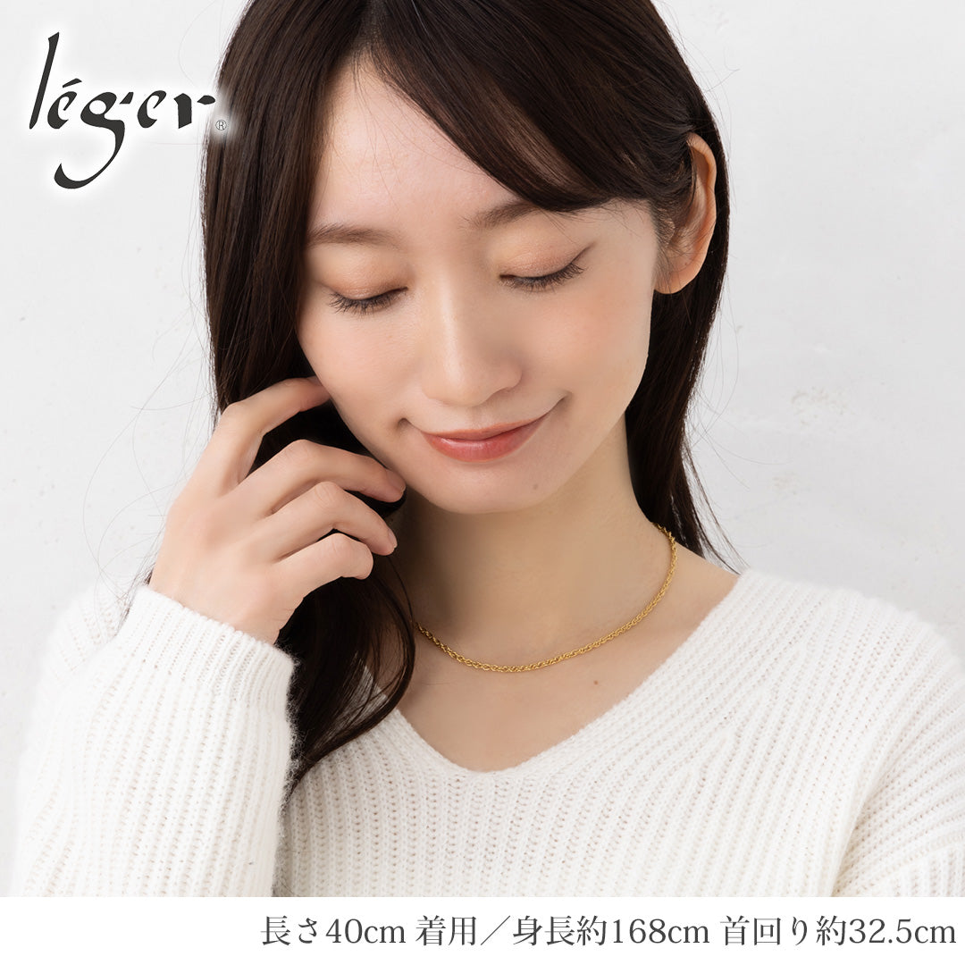 純チタン ネックレス チェーン IPゴールド 40cm スクリュー 2.4mm幅 SB40GLF