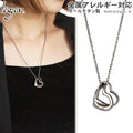 Pure Titanium Necklace Double Heart 50cm T03A50F