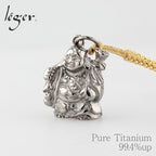 Pure Titanium Pendant Top - Seven Lucky Gods, Hotei (God of Happiness) T168