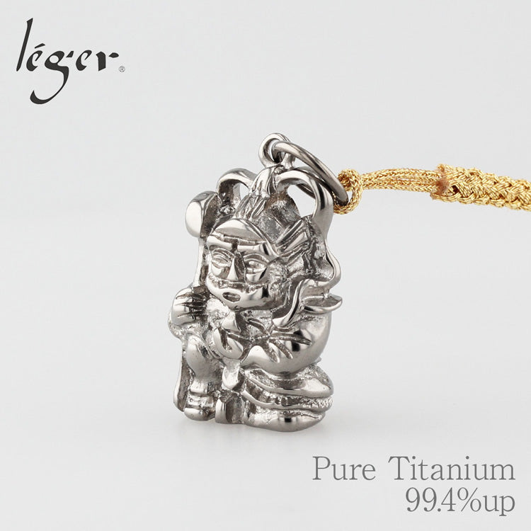 Pure Titanium Pendant Top Seven Lucky Gods Bishamonten T224