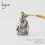 Pure Titanium Pendant Top Seven Lucky Gods - Benzaiten T247