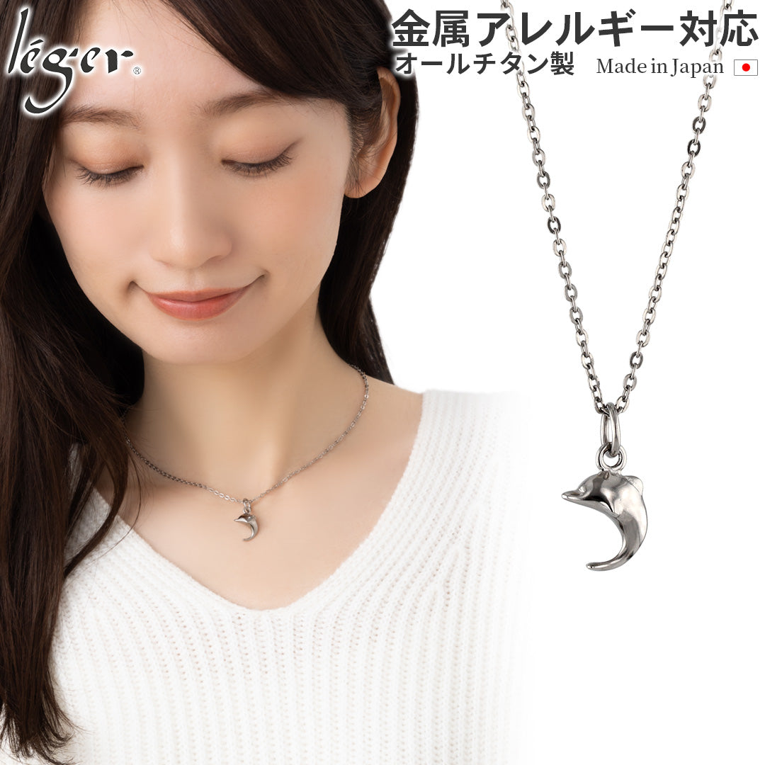 Pure Titanium Dolphin Necklace 40cm T25A40F