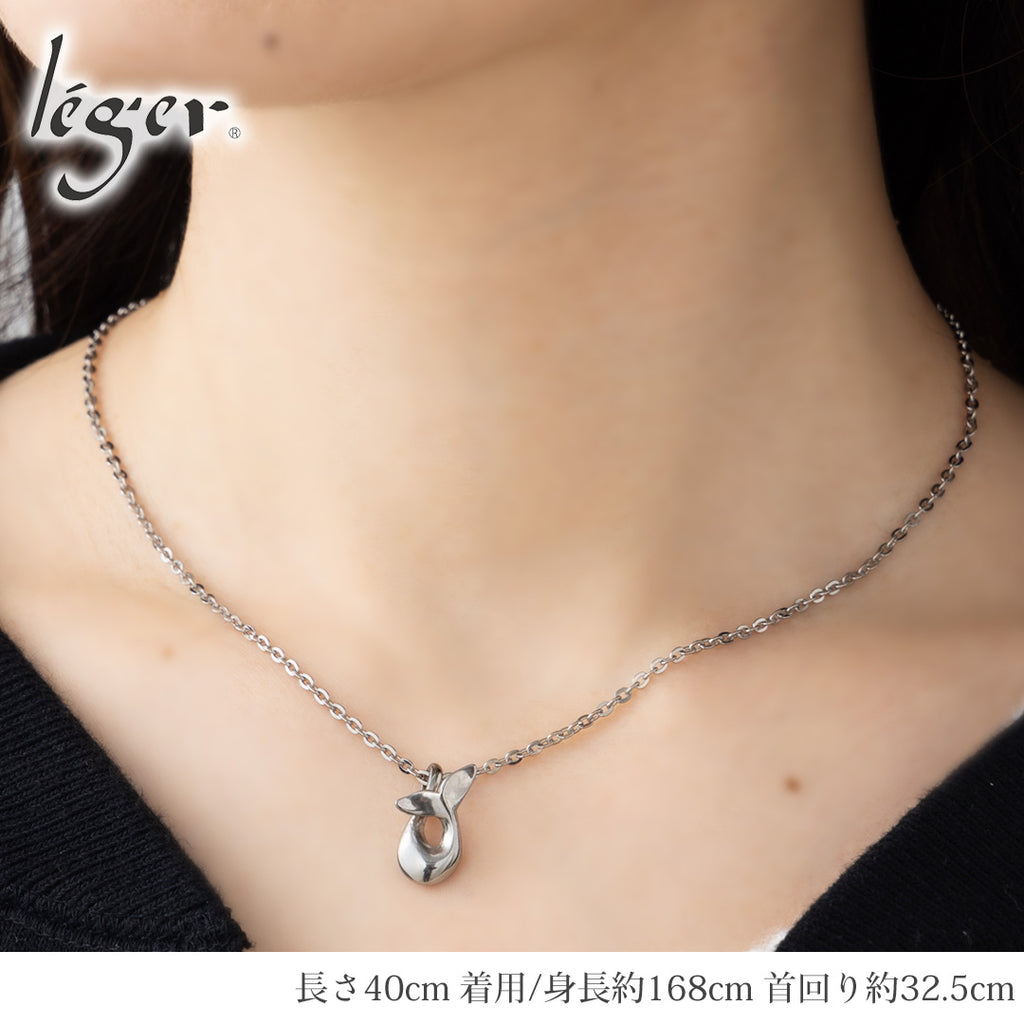 Pure Titanium Pendant Necklace Whale Tail: Twist T294A40F