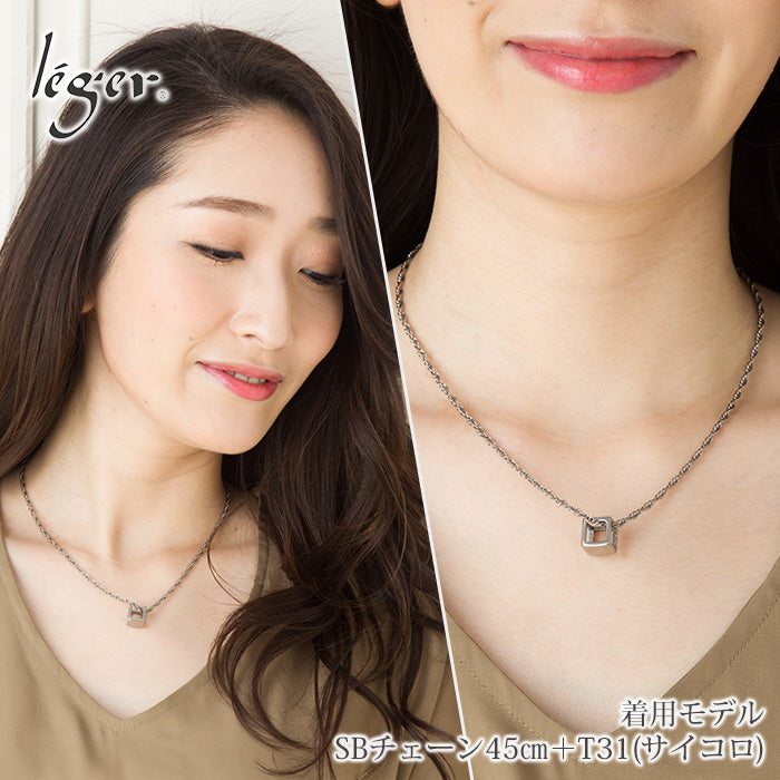 純チタン ネックレス チェーン 45cm スクリュー 2.4mm幅 SB45F