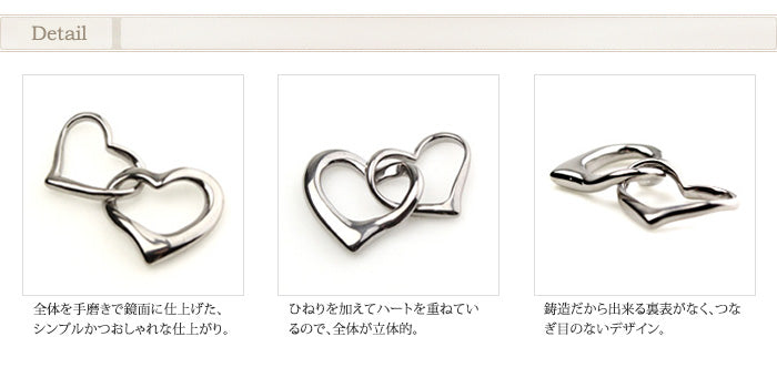 純チタンペンダントトップ ダブルハート T03