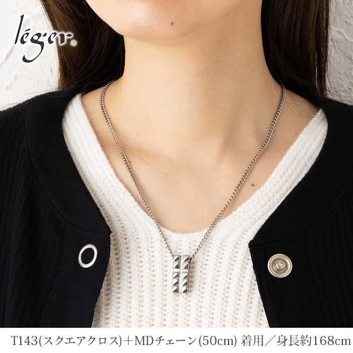 純チタンペンダントトップ スクエアクロス T143