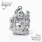 Pure Titanium Pendant Top - Seven Lucky Gods, Hotei (God of Happiness) T168