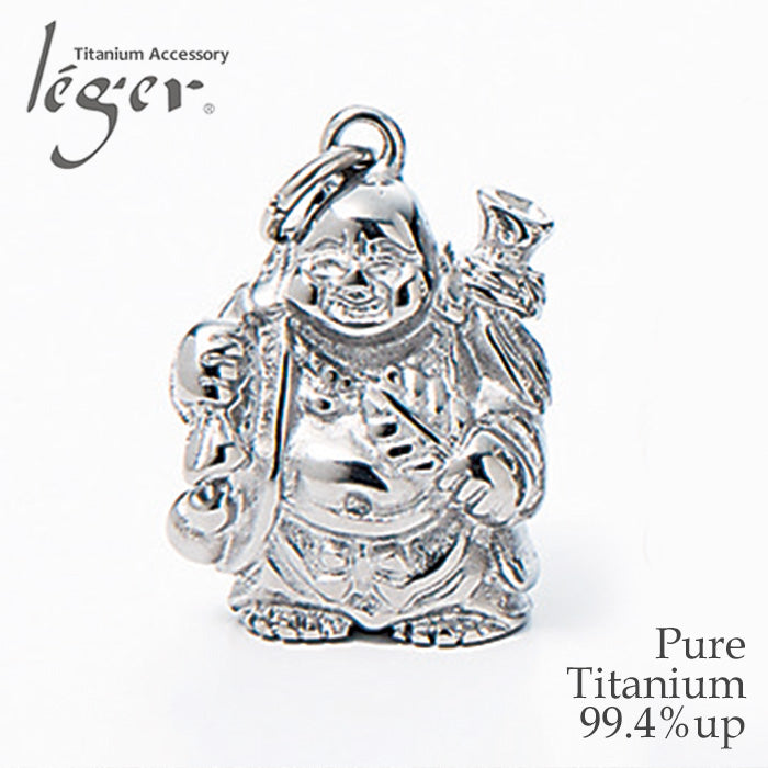 Pure Titanium Pendant Top - Seven Lucky Gods, Hotei (God of Happiness) T168