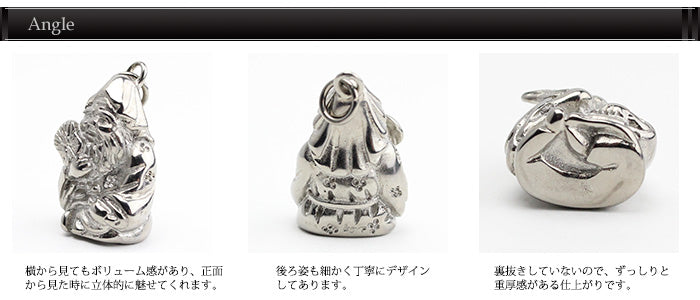 純チタンペンダントトップ 七福神 福禄寿 T184