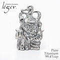 Pure Titanium Pendant Top Seven Lucky Gods Bishamonten T224