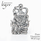 Pure Titanium Pendant Top Seven Lucky Gods Bishamonten T224