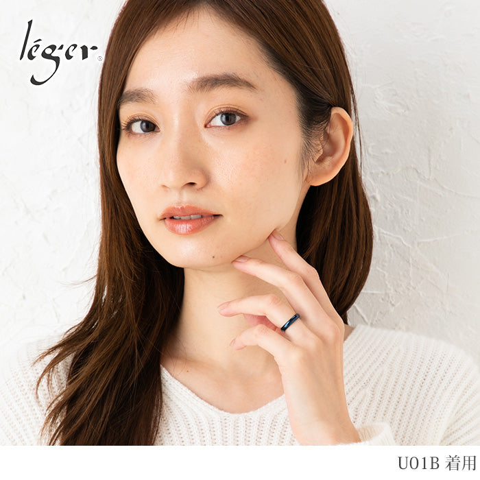 純チタン ペアリング 甲丸 ナチュラル / IPブルー 3.5mm幅 名入れOK U01U01Bpair