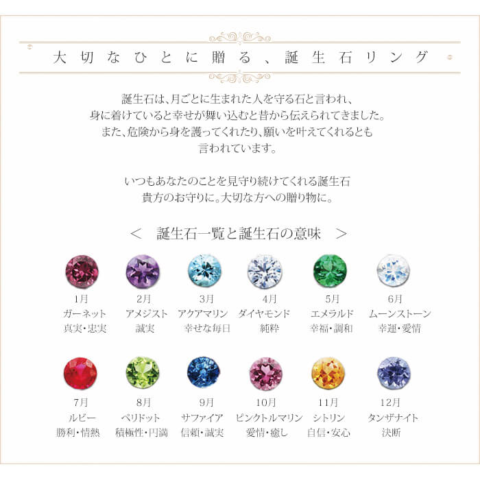 純チタンリング（2月誕生石 アメジスト） UB10-2