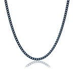 Pure Titanium Necklace Chain IP Blue 70cm Figaro 3.5mm Width D70BF